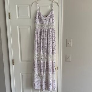 Guess White and Pink Maxi Dress